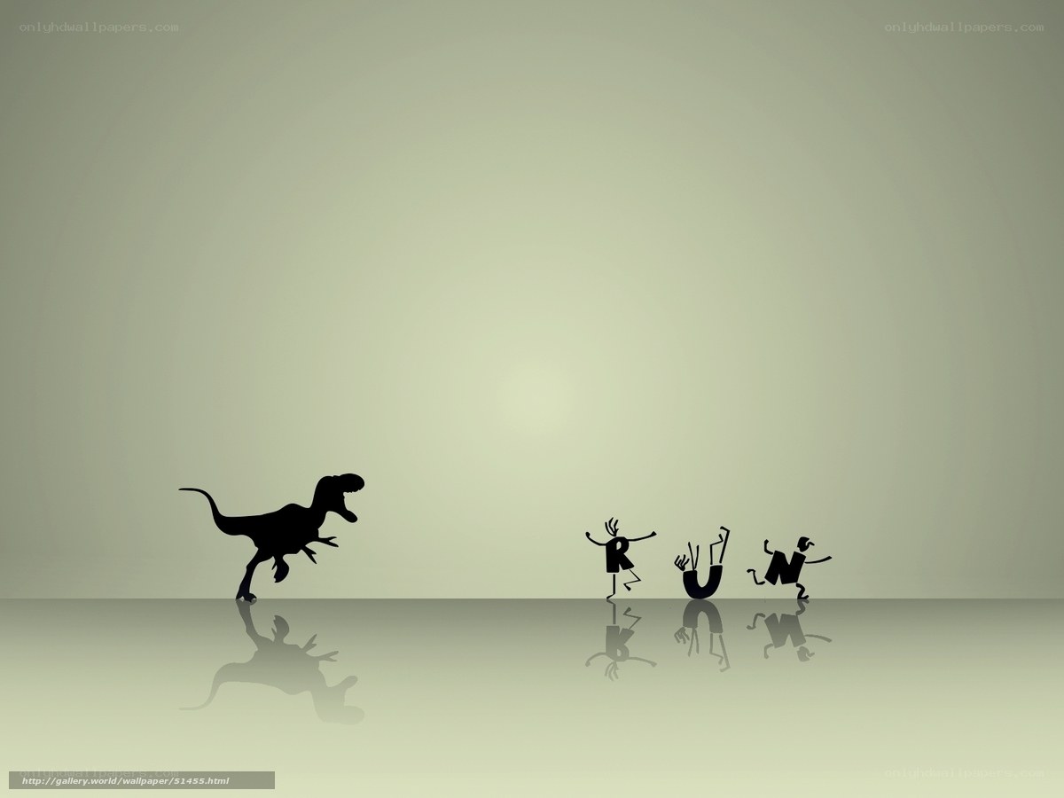 Dinosaur chasing people