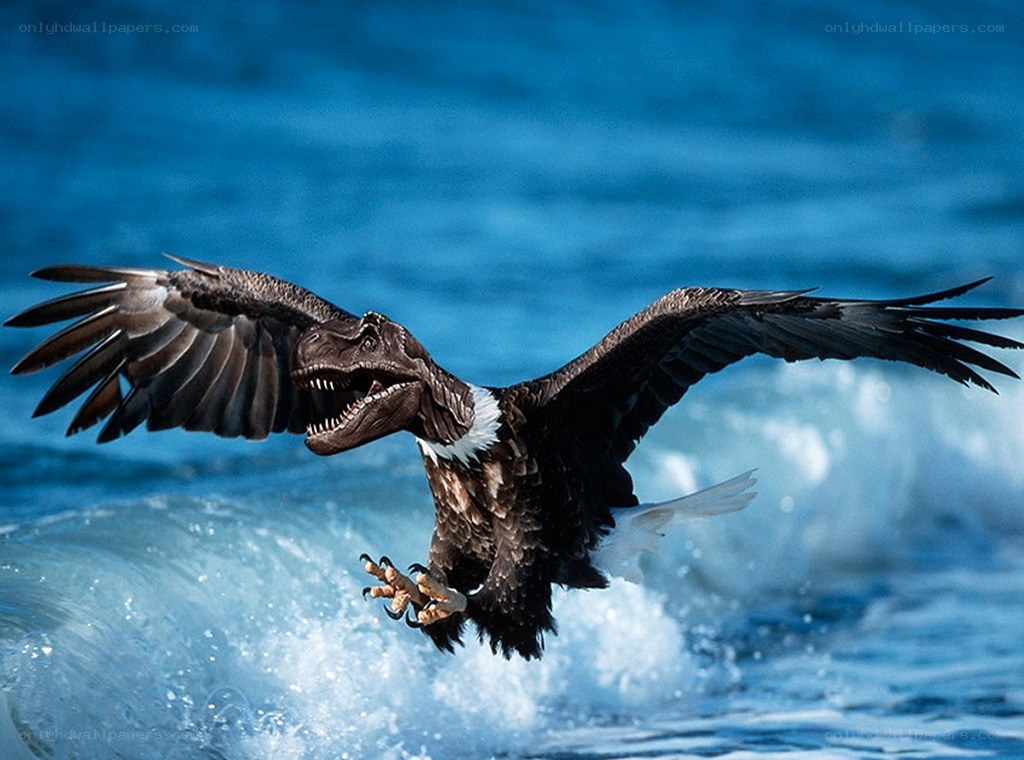 dinosaur-eagle hybrid flying