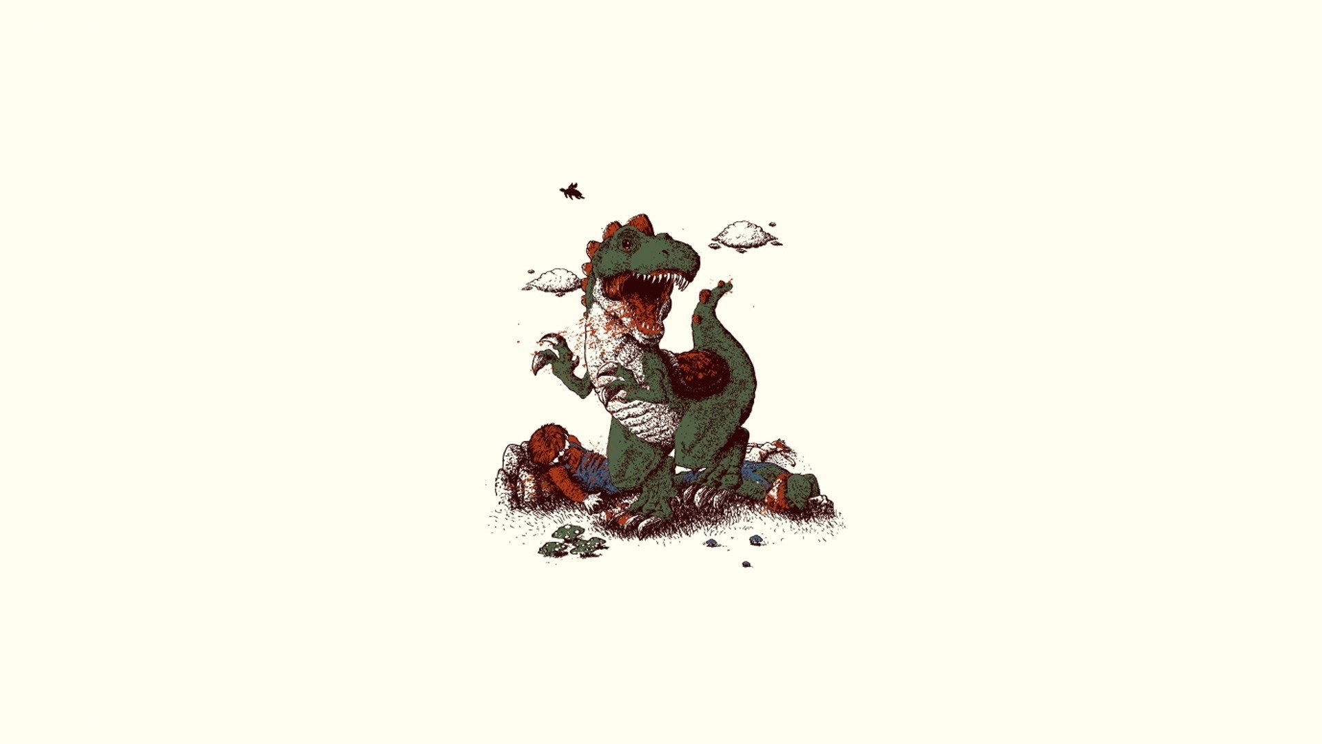 dinosaur eating person