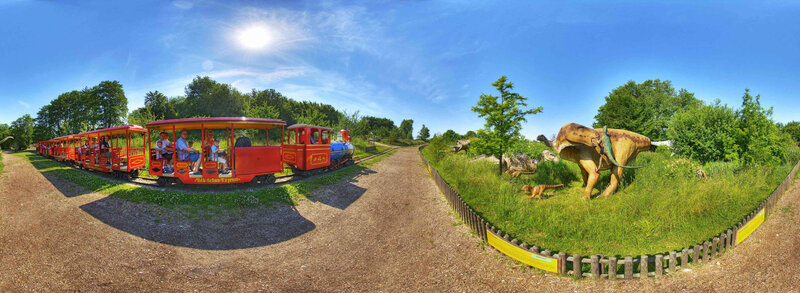 Dinosaur Exhibit with Train