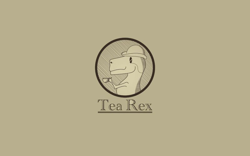 Dinosaur Holding Tea Cup