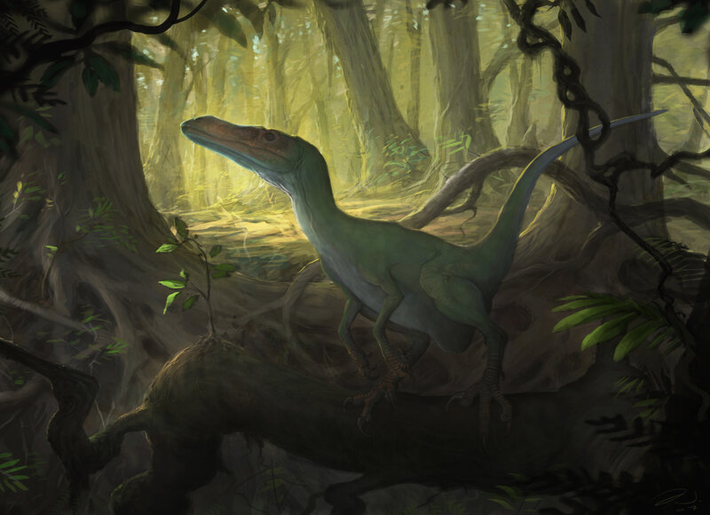 Dinosaur in a forest
