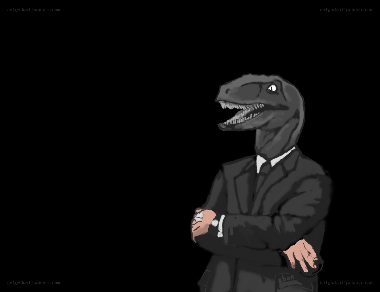 dinosaur in a suit