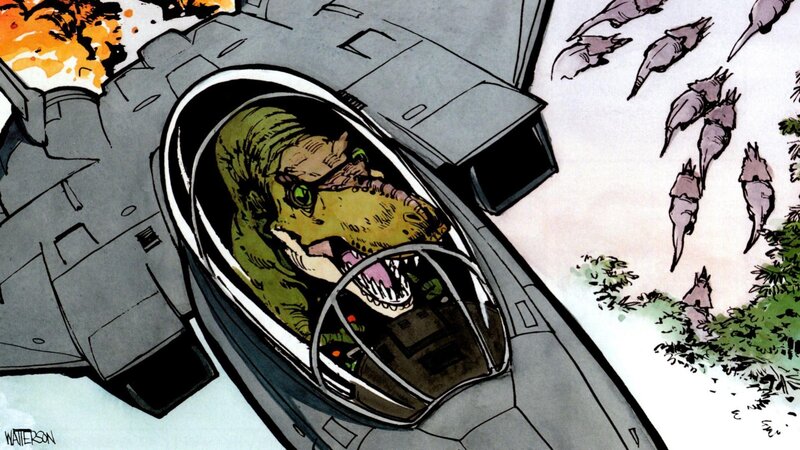 Dinosaur in Jet Cockpit — Gray
