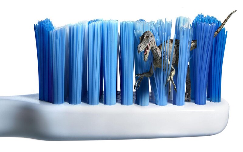 Dinosaur in Toothbrush — Blue