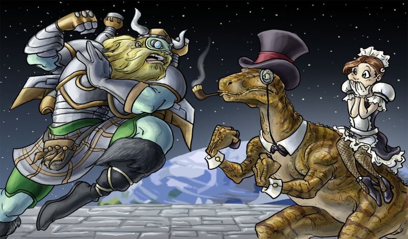 Dinosaur in Top Hat — Brown, Chaotic