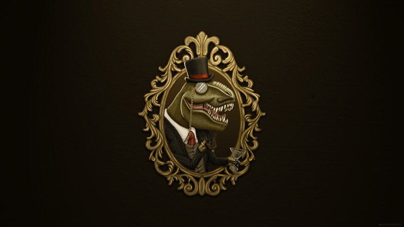 Dinosaur in Top Hat