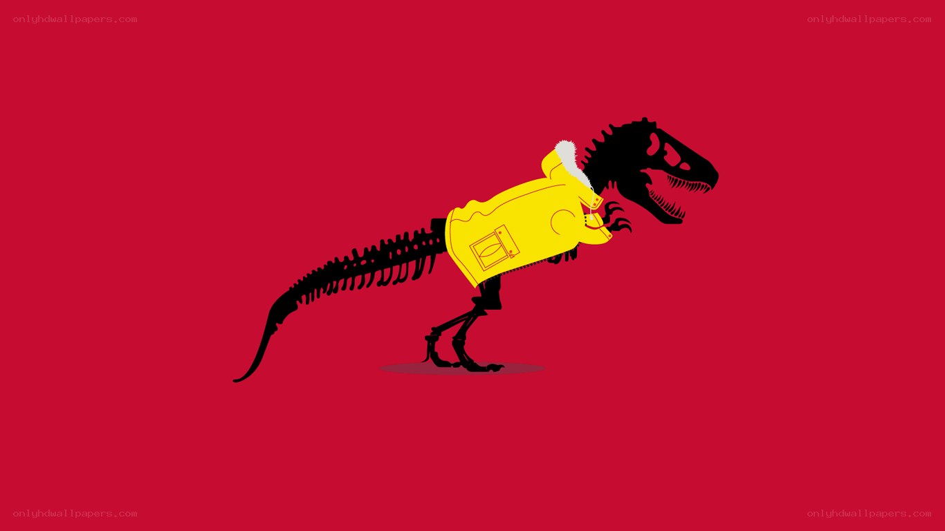 dinosaur in yellow jacket