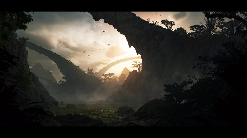 Dinosaur Landscape — Gray