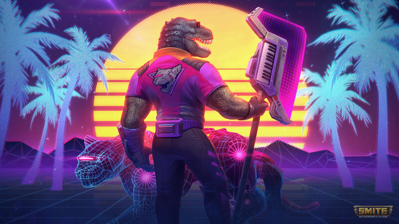 Dinosaur-like Character with Keyboard