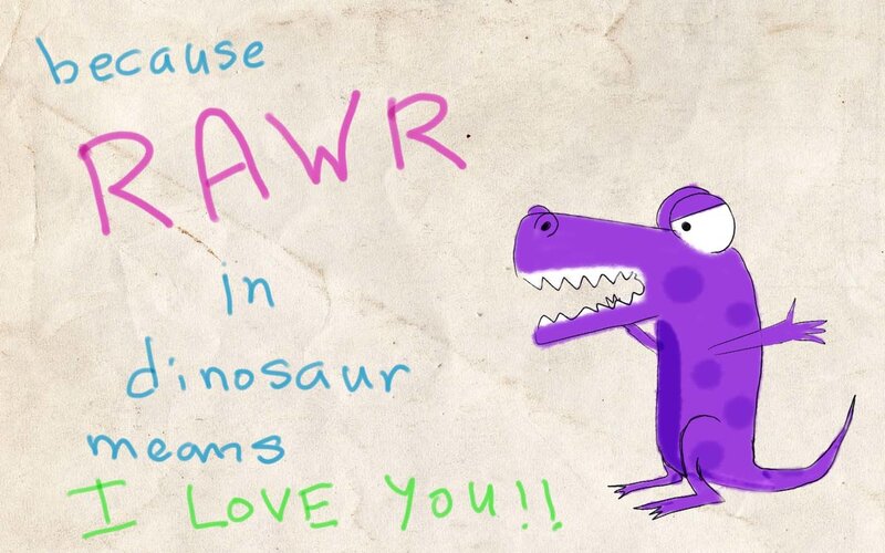 dinosaur love message