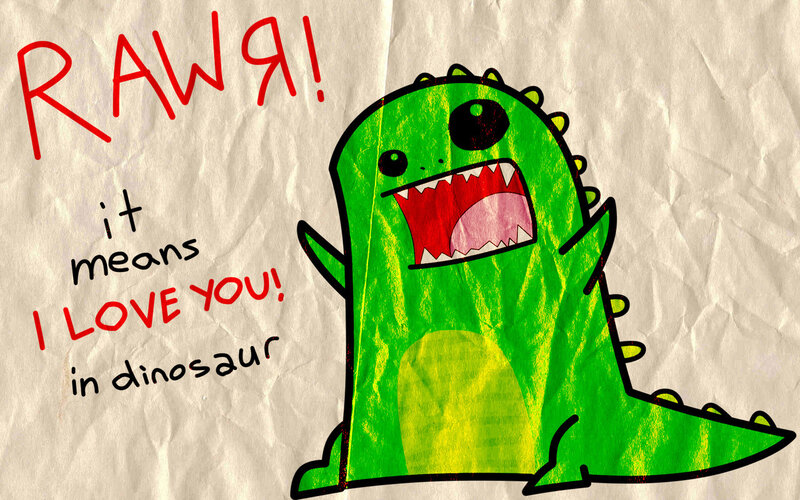 Dinosaur love message