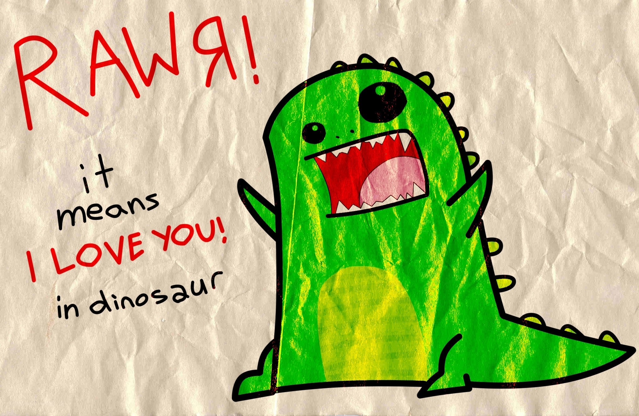Dinosaur love message