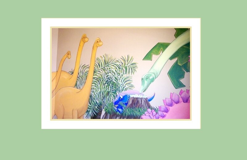 Dinosaur Mural on Wall