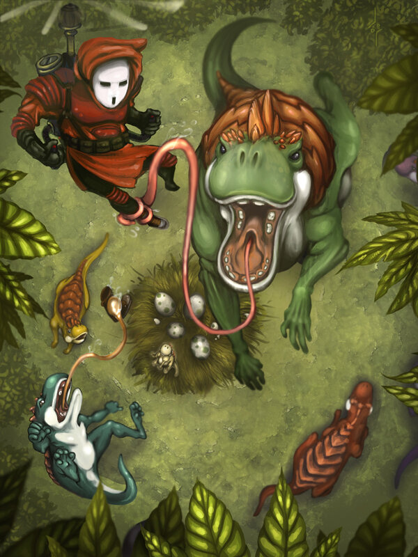 Dinosaur nest raid