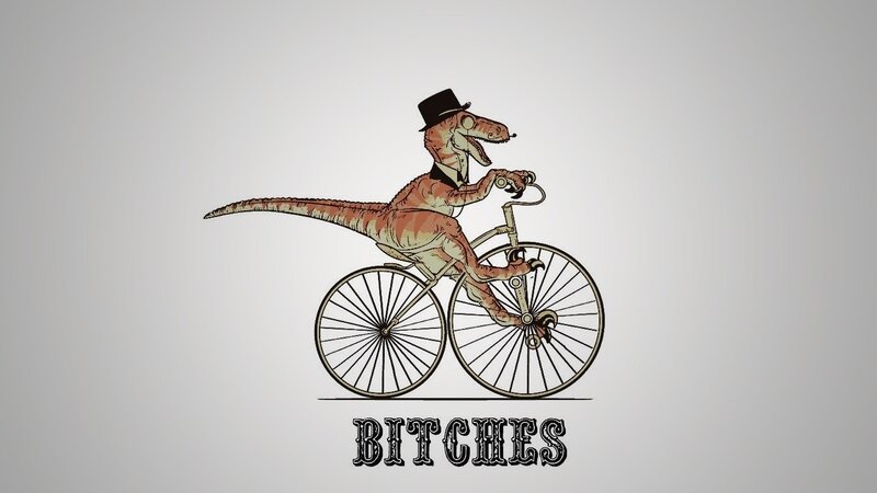 dinosaur on a bicycle