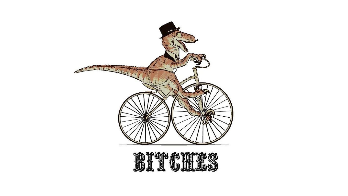 dinosaur on a bicycle