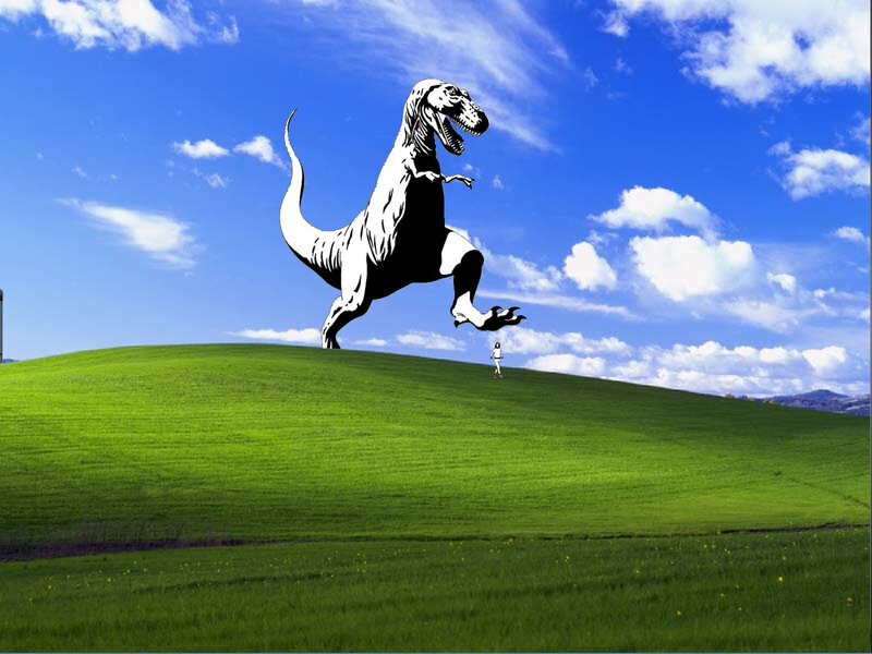 Dinosaur on a hill