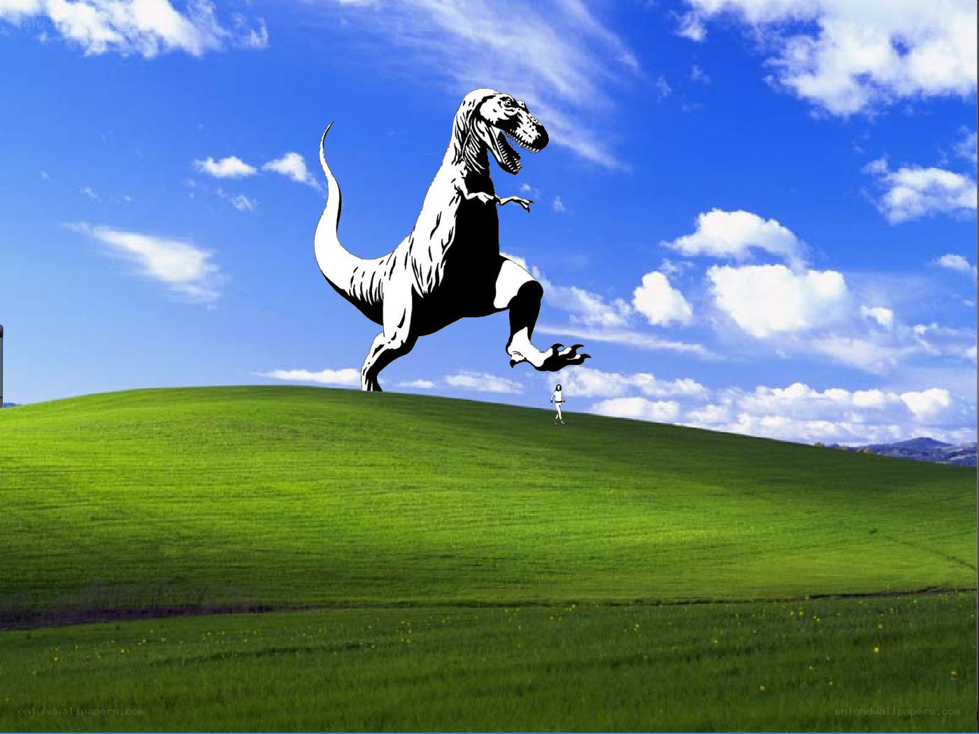 Dinosaur on a hill