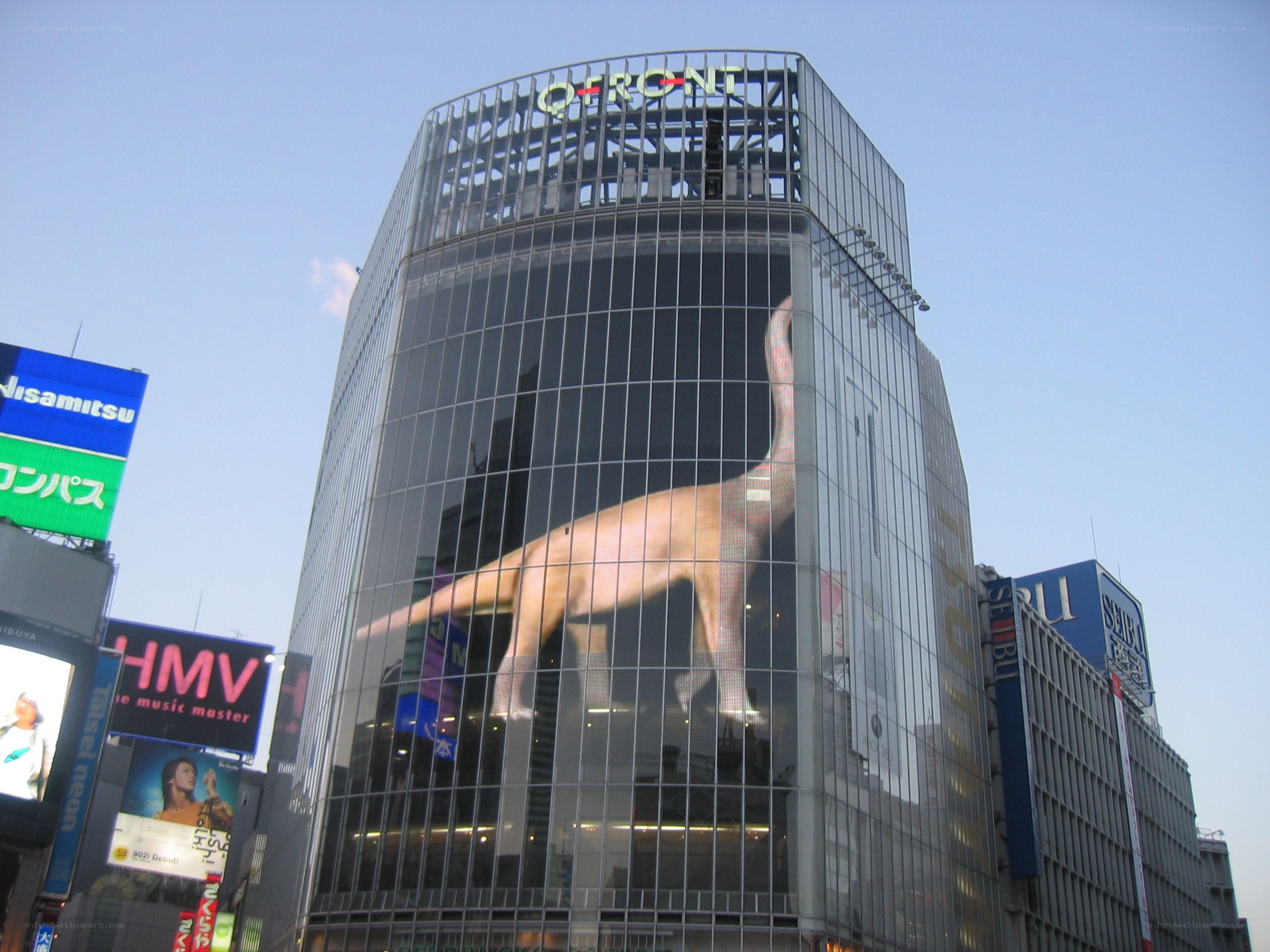 Dinosaur on building in Japan