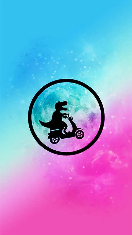 Dinosaur on Scooter — Blue