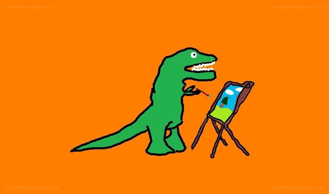 dinosaur painting on canvas