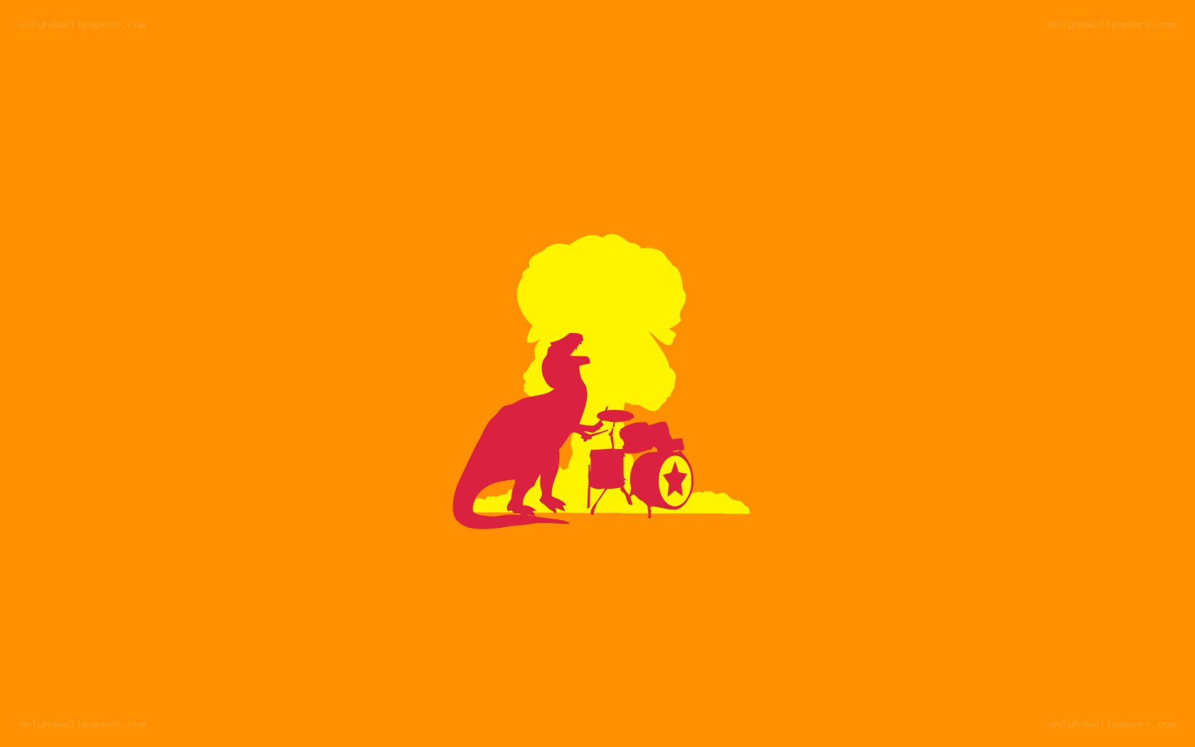 dinosaur playing drums