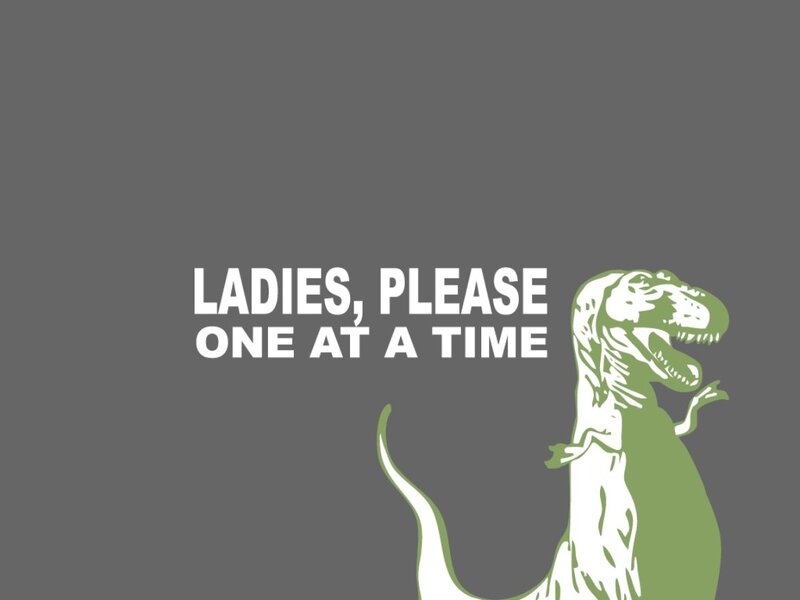 dinosaur restroom sign