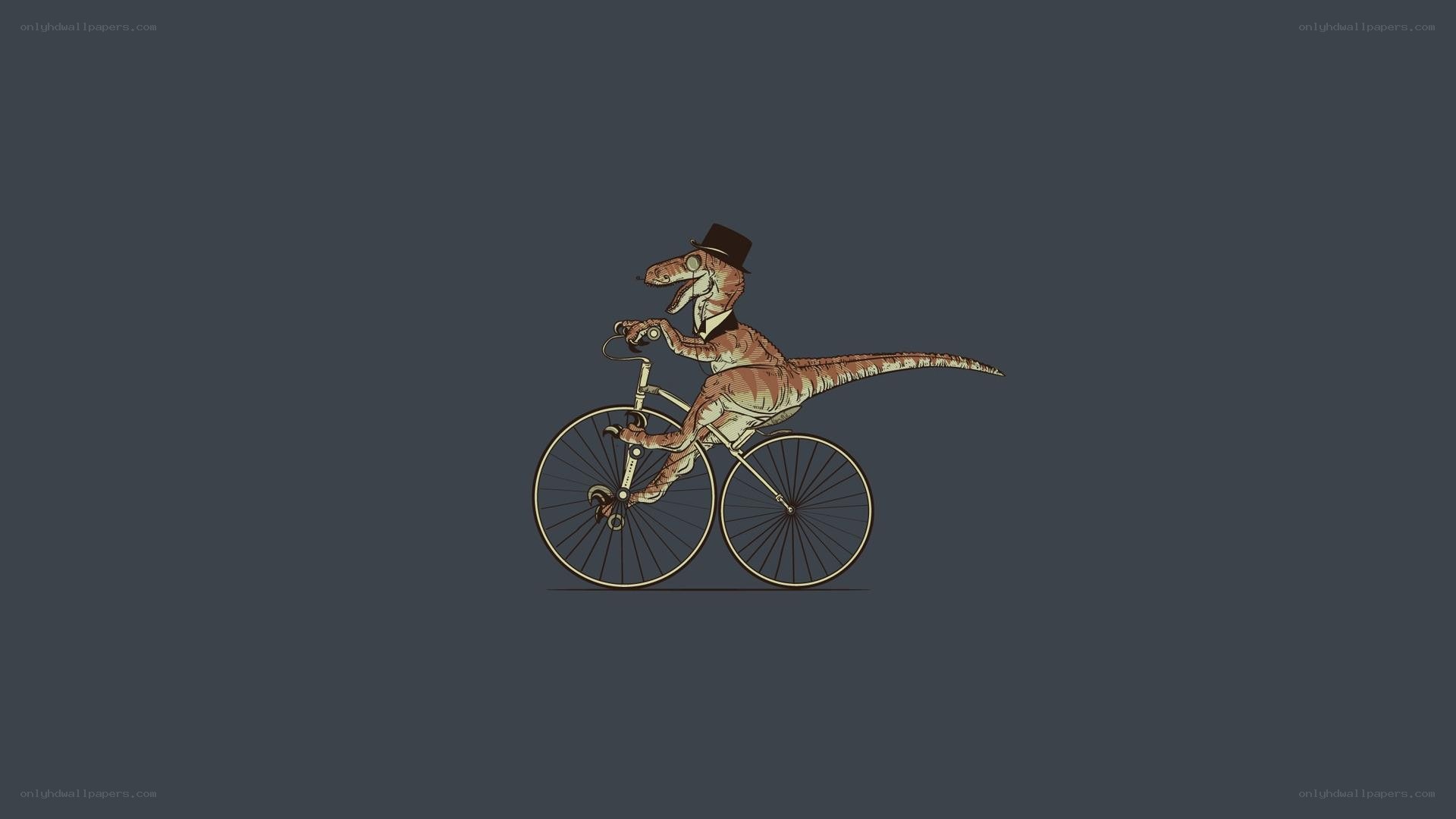 dinosaur riding a bicycle