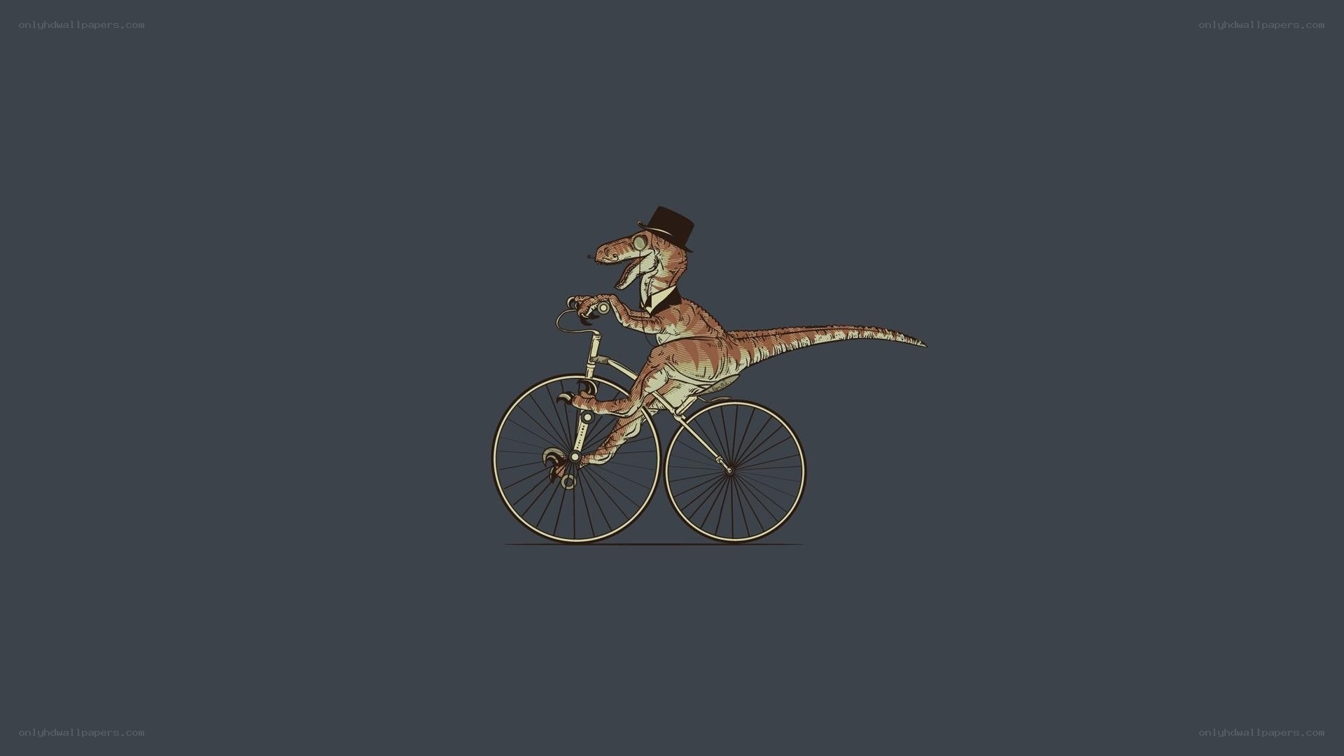 dinosaur riding a bicycle