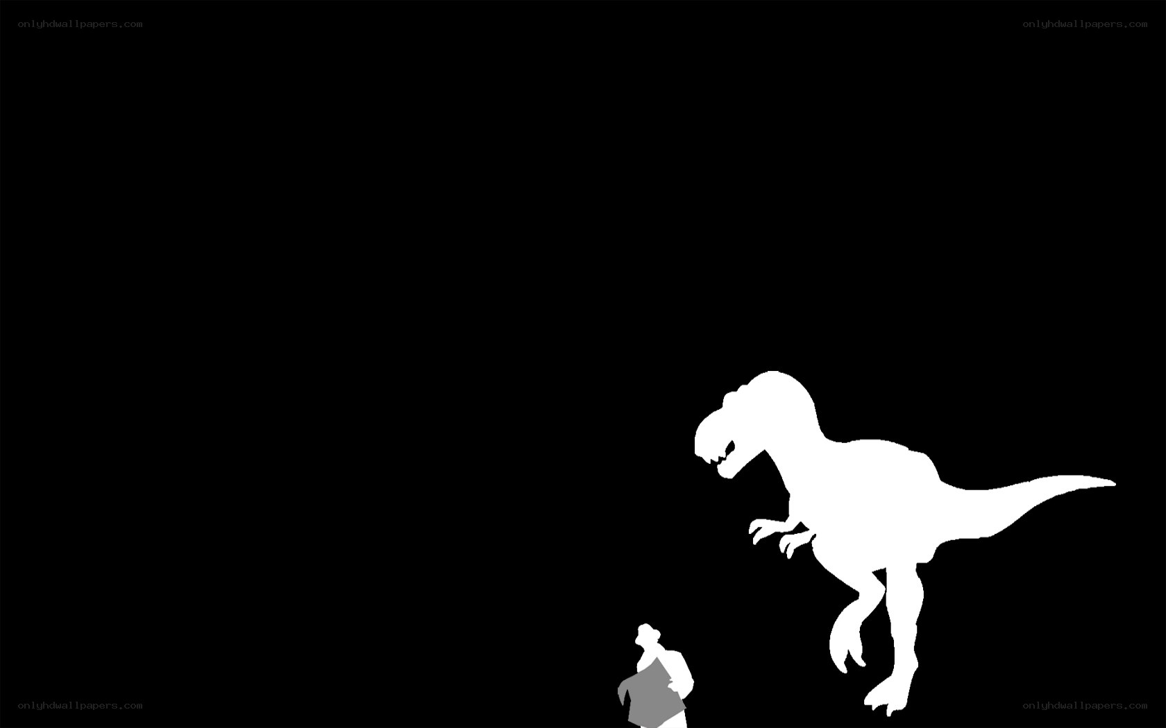 Dinosaur silhouette with person