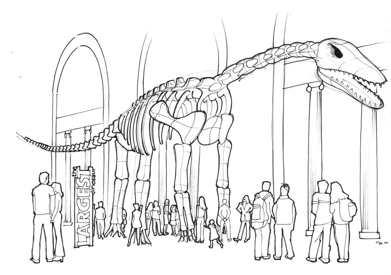 Dinosaur skeleton exhibit