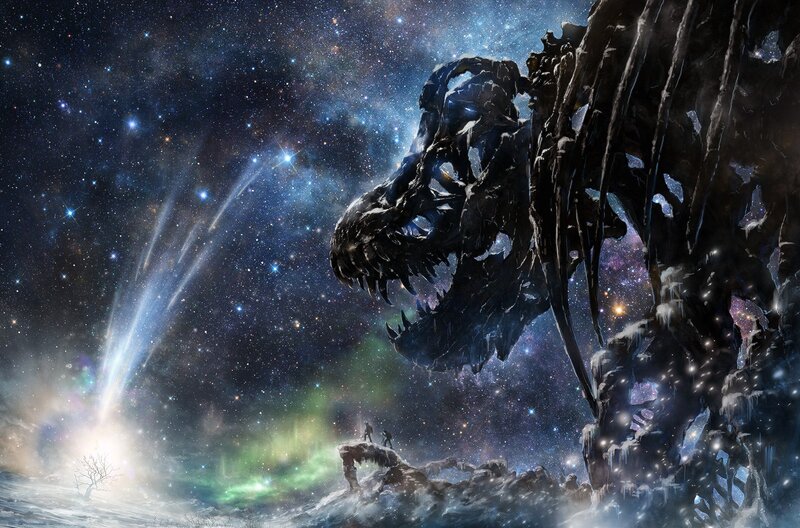 Dinosaur Skeleton in Space