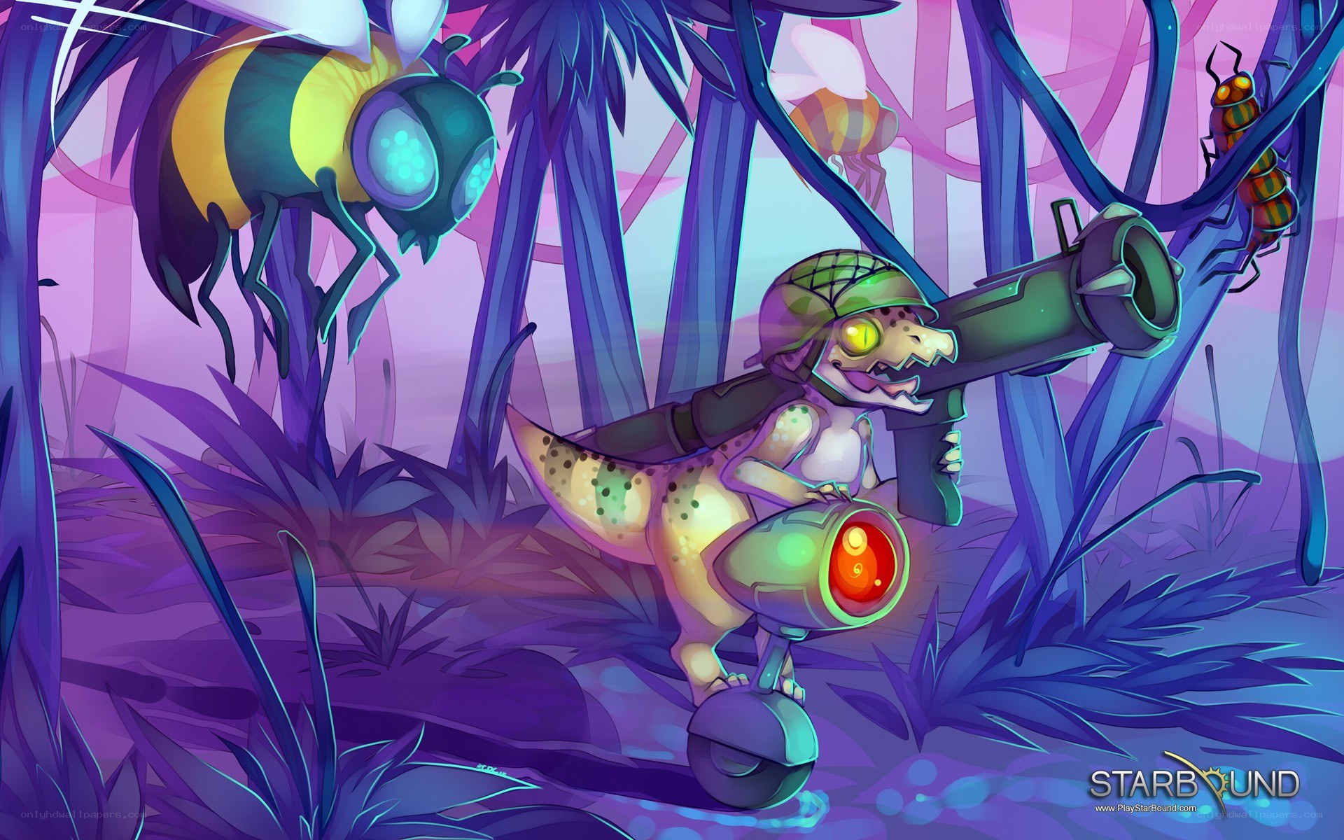 Dinosaur soldier in jungle