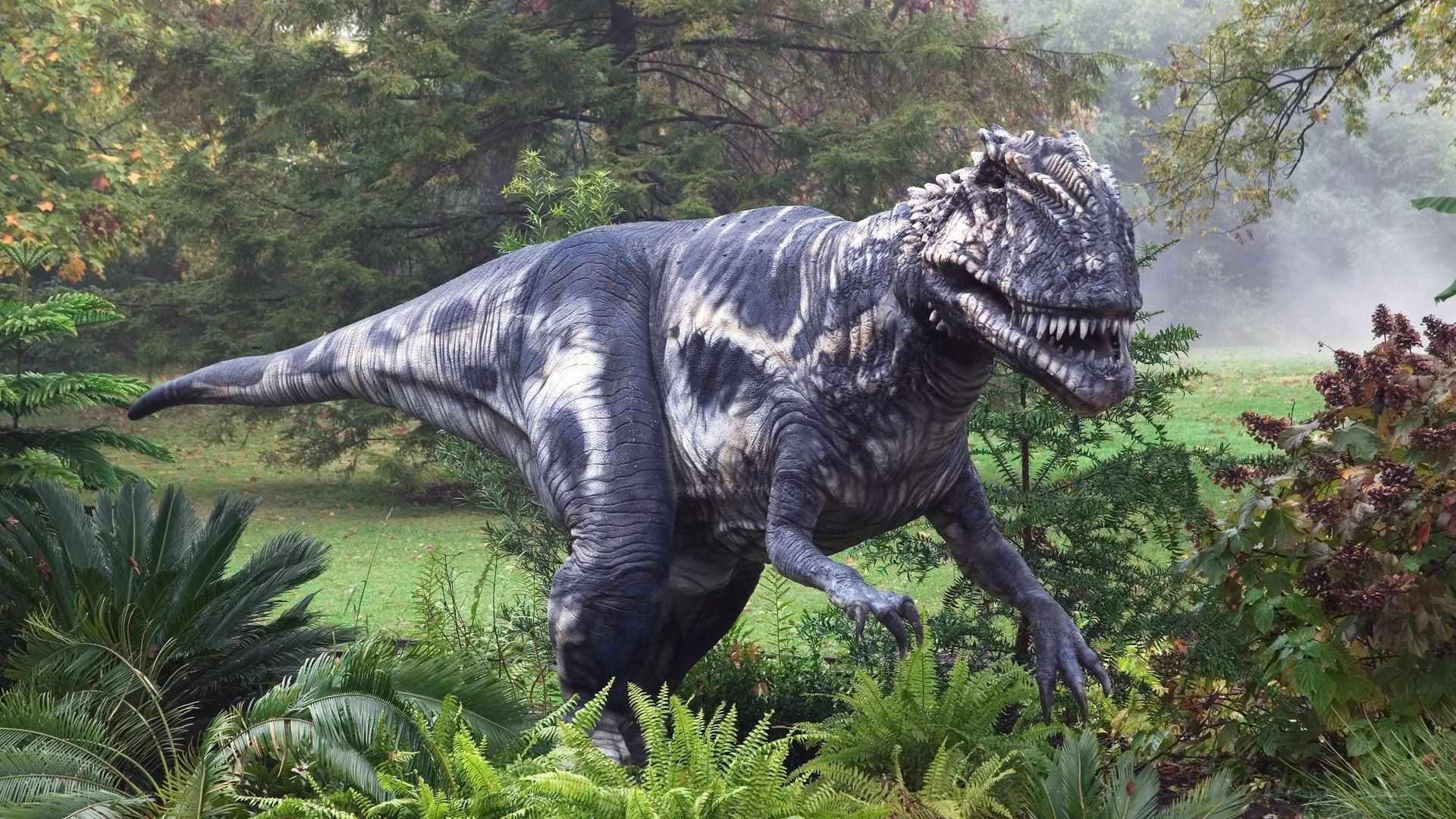 Dinosaur statue in garden