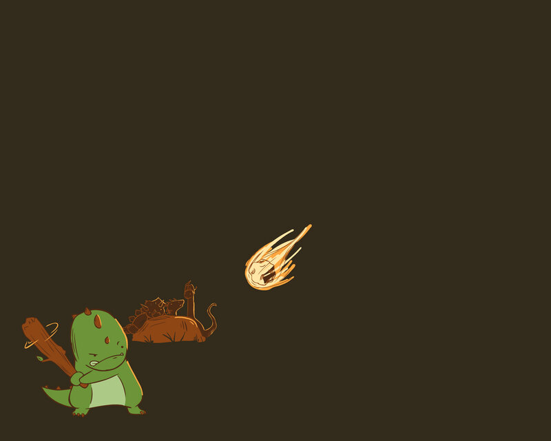 Dinosaur with a stick
