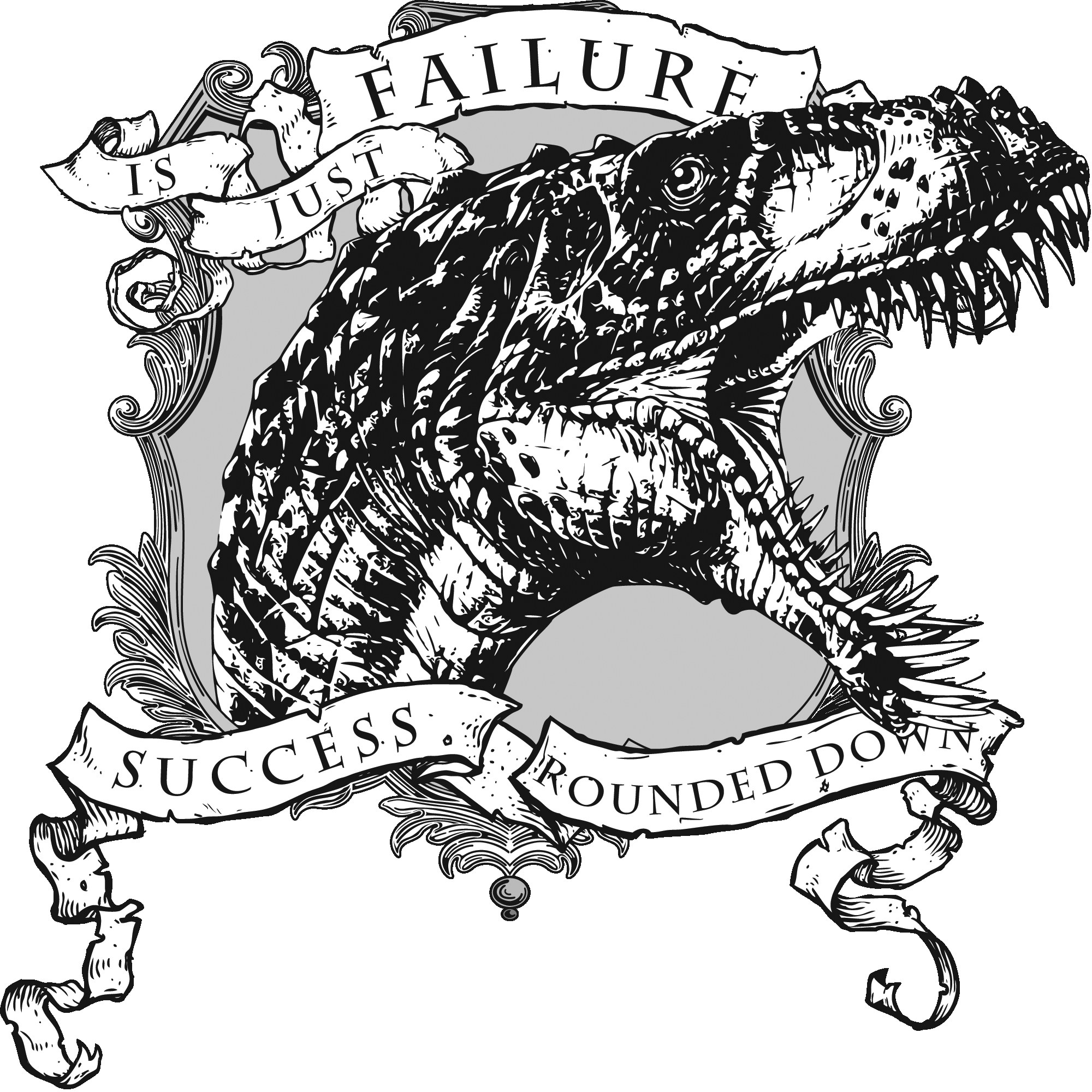 Dinosaur with motivational quote