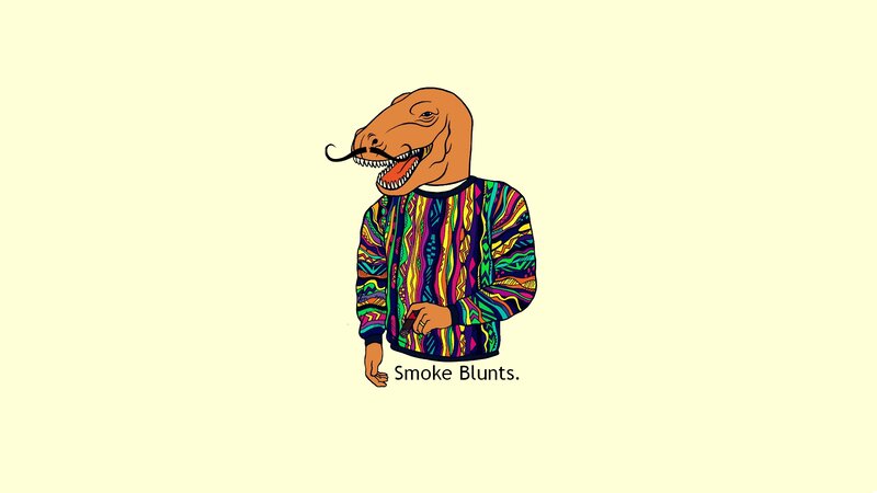 Dinosaur with Mustache