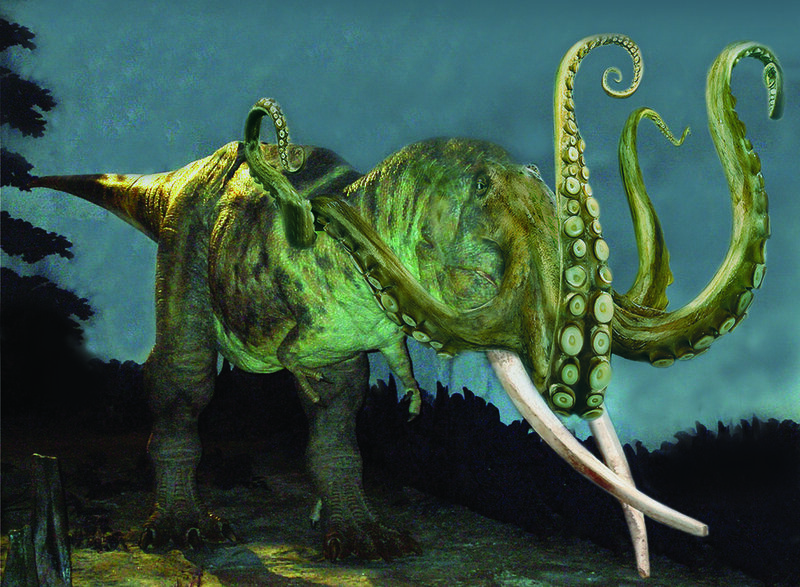 dinosaur with octopus tentacles