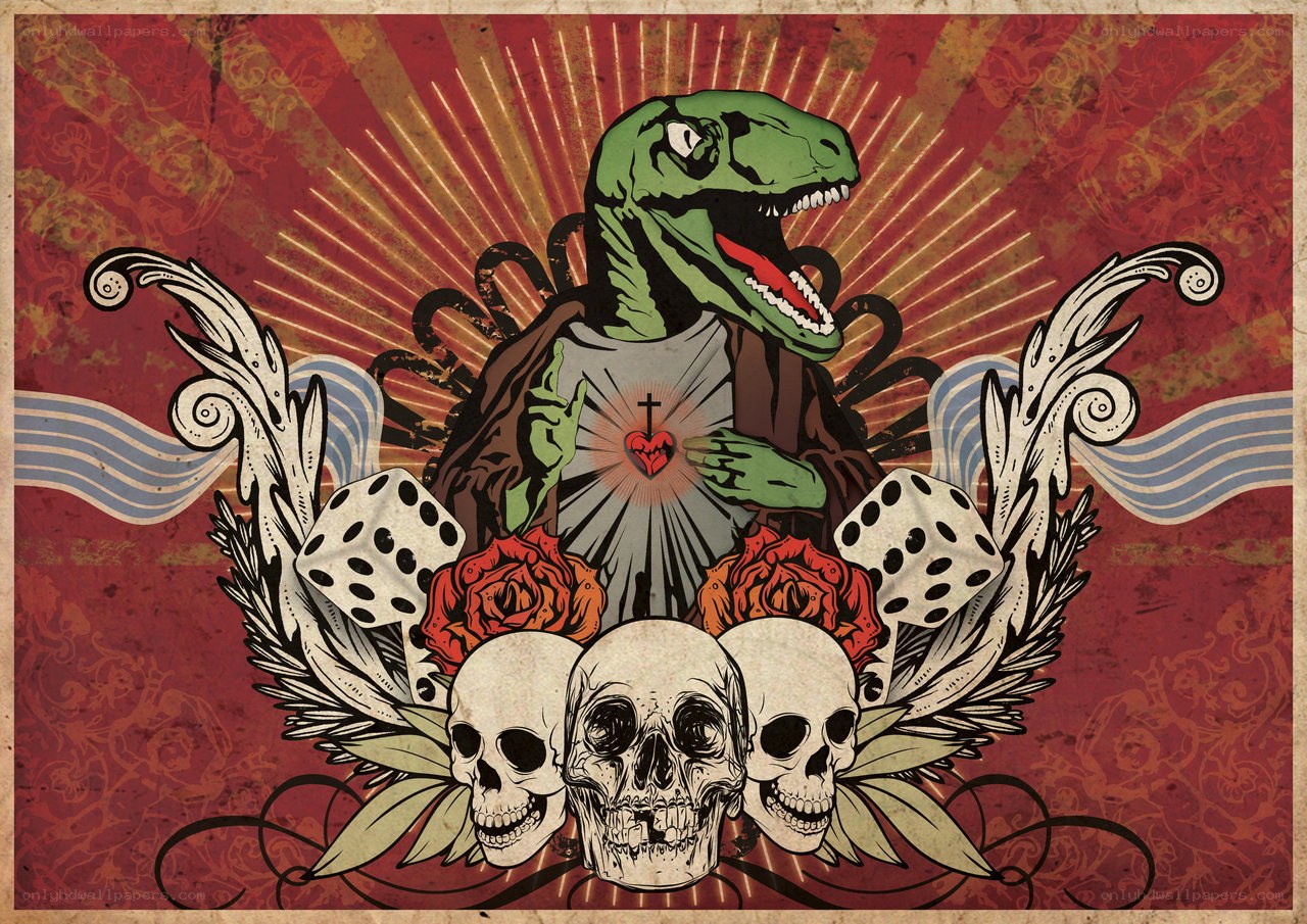dinosaur with sacred heart