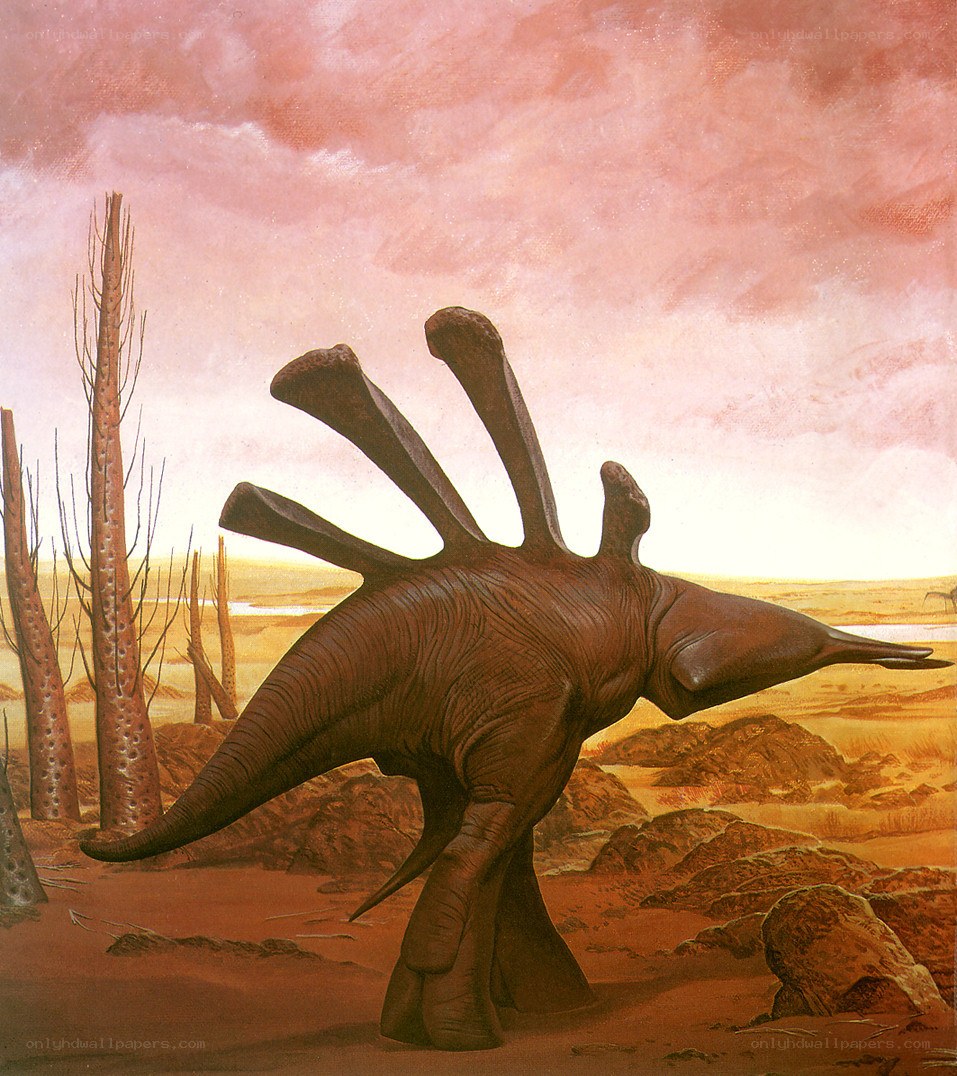 Dinosaur with Spikes in Desert