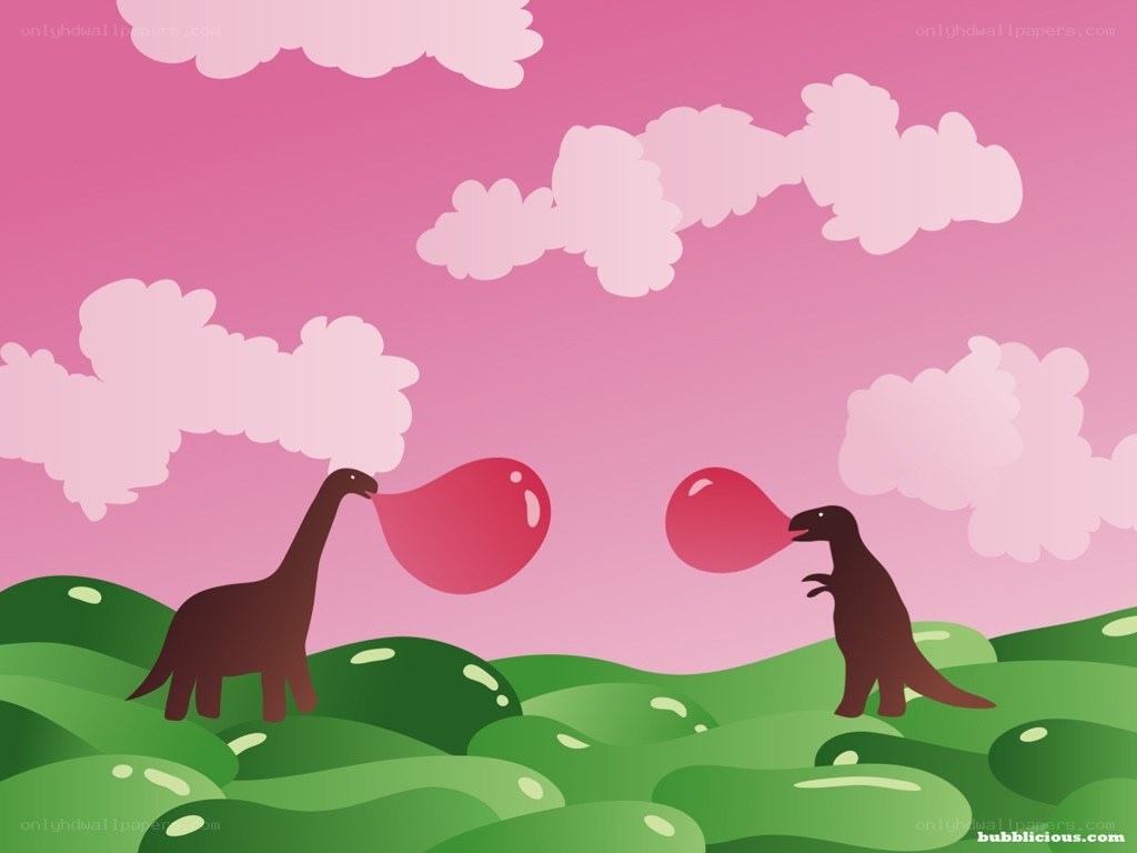 Dinosaurs blowing bubbles