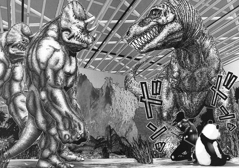 Dinosaurs confront warriors