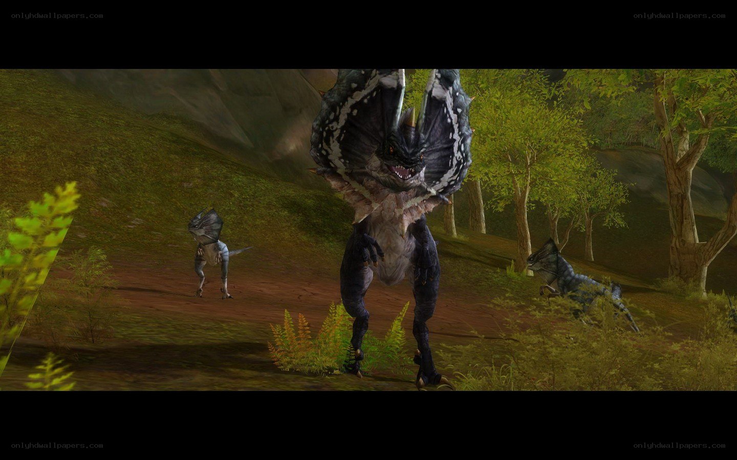 Dinosaurs in a forest
