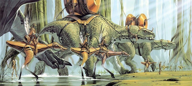 Dinosaurs in a jungle