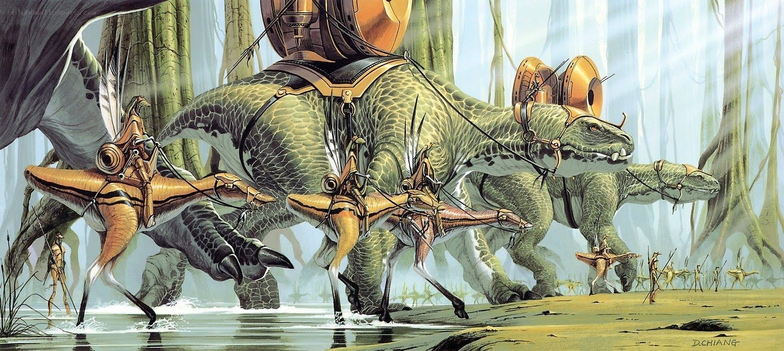 Dinosaurs in a jungle