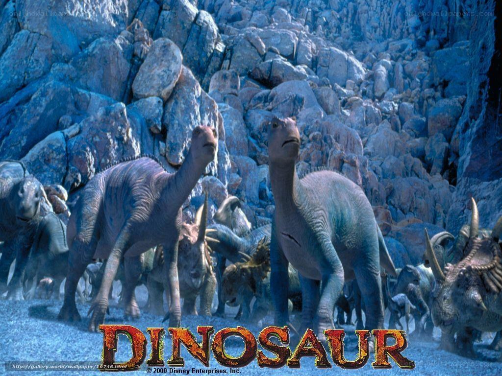 Dinosaurs in a rocky canyon