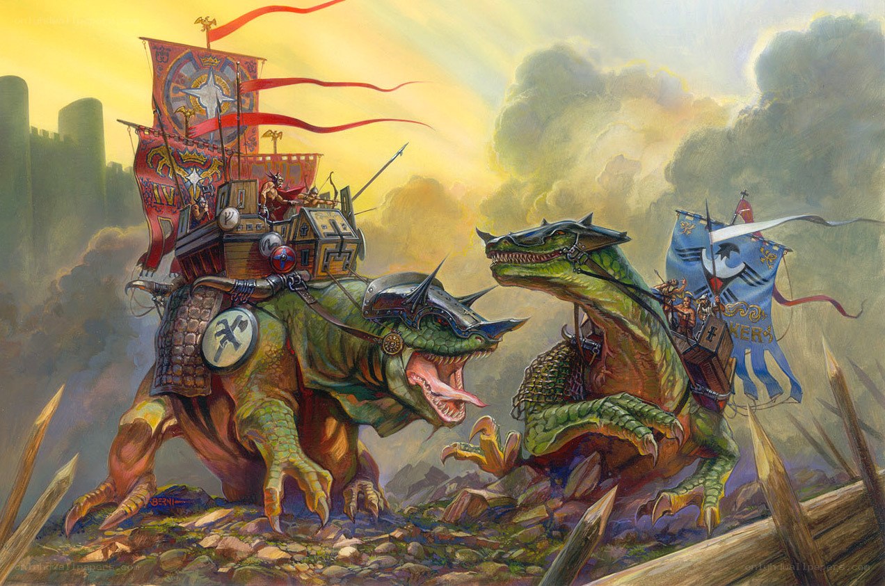 Dinosaurs in battle