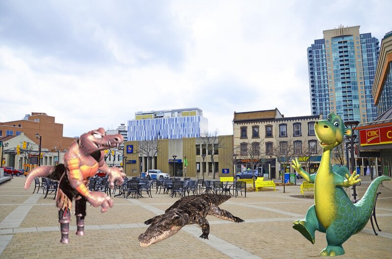 Dinosaurs in City Square