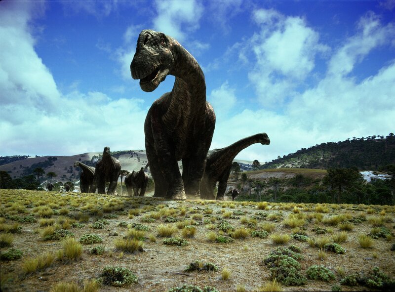 Dinosaurs in Field